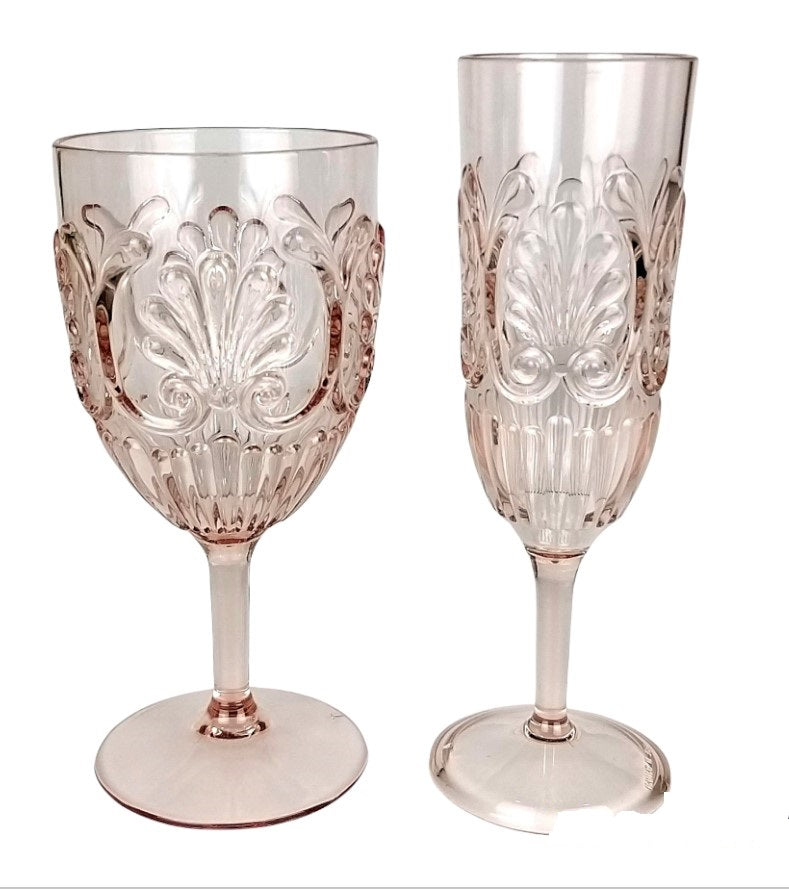 13Pink - Acrylic Scallop Champagne Glass Pink