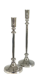 145C - Nickle Plated Taper Candle Holder 37Cm
