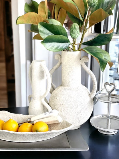 147A - Santorini Sculptured Double Handle Vase - Last 2