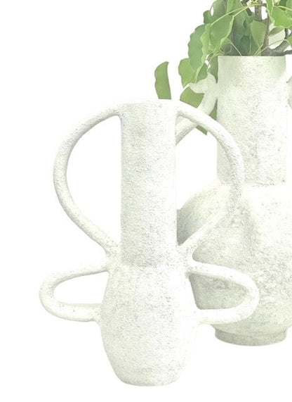 147A - Santorini Sculptured Double Handle Vase - Last 2