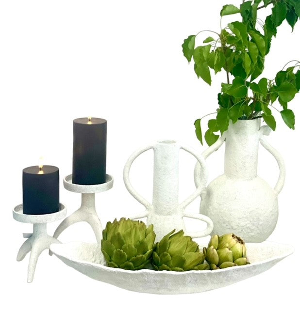 147A - Santorini Sculptured Double Handle Vase - Last 2