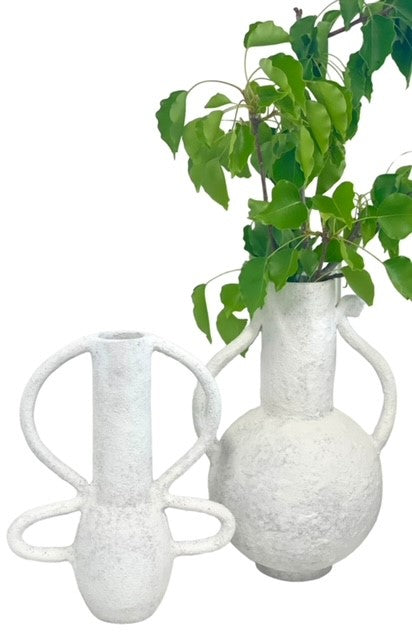 147A - Santorini Sculptured Double Handle Vase - Last 2