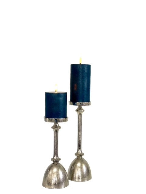 147F - Rough Nickle Candle Holder Small