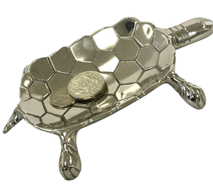 147J - Silver Tortoise Dish: Coins / Soap