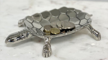 147J - Silver Tortoise Dish: Coins / Soap