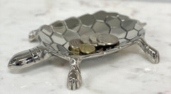 147J - Silver Tortoise Dish: Coins / Soap
