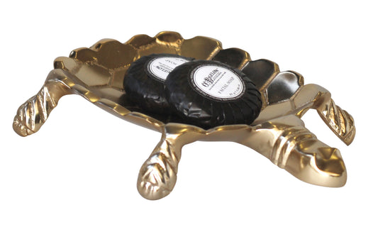 147K - Gold Tortoise Dish: Coins / Soap