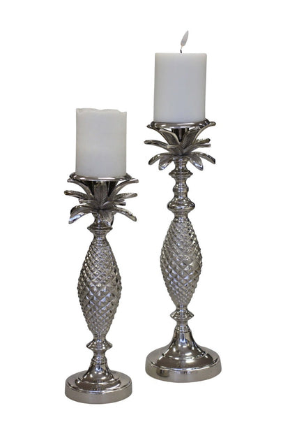 148Bs - Palm Silver Candleholder Large 40Cm
