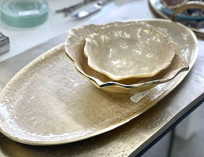 149L - Textured Enamel Oval Dish 44X22