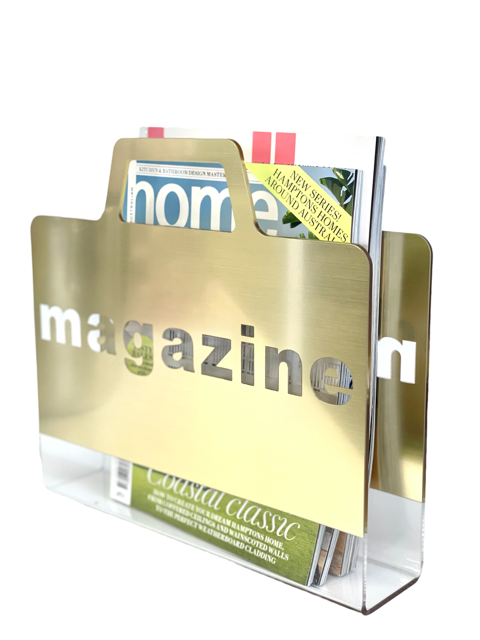 14C - Magazine Holder Acrylic Gold