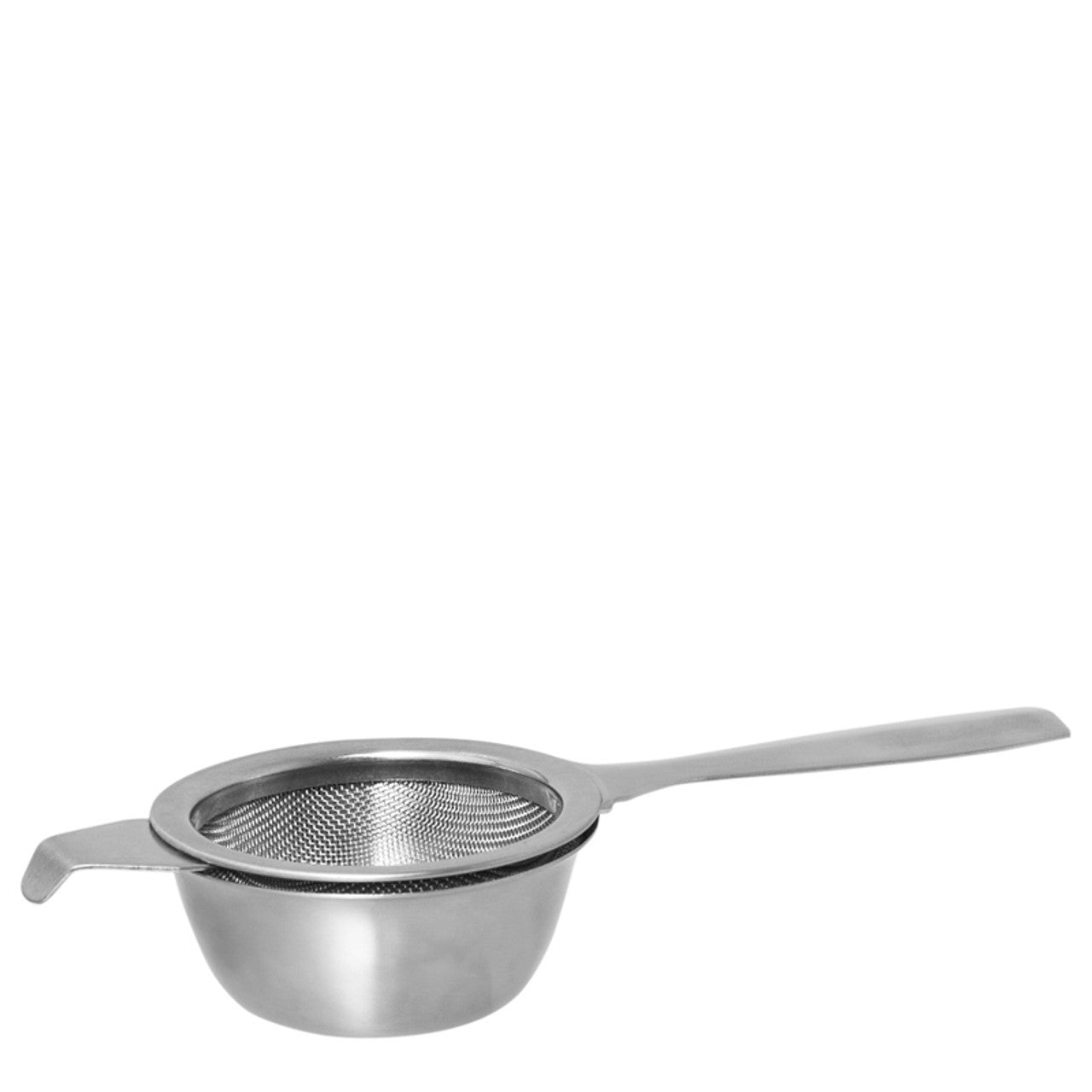 Single Handle Tea Strainer With Drip Bowl - 18/8 Stainless Steel