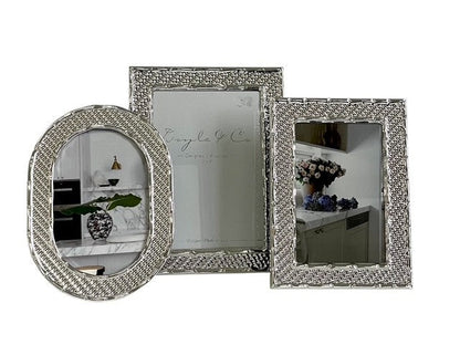152T Villa Bamboo Silver Weave Frame 4X6"