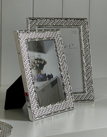 152T Villa Bamboo Silver Weave Frame 4X6"