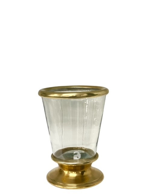 154A - Antique Gold W/ Glass Vase  29X23Cm - Last One