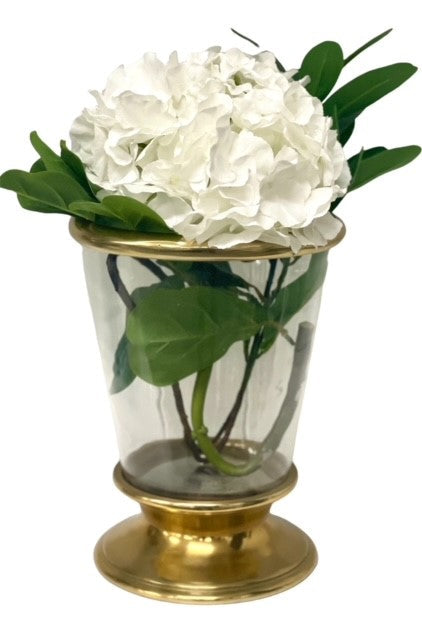 154A - Antique Gold W/ Glass Vase  29X23Cm - Last One