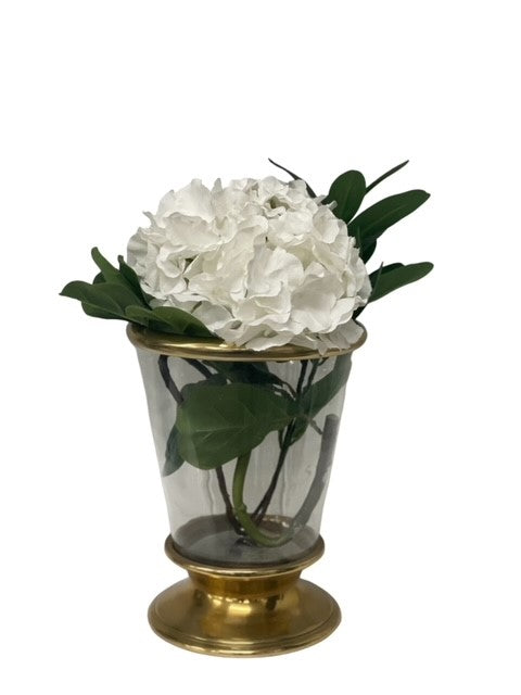 154A - Antique Gold W/ Glass Vase  29X23Cm - Last One