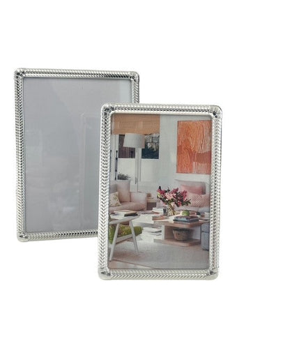 157G Bancroft Silver Weave Edge Frame 4X6"