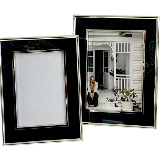 157P Black & Silver Plated Frame 4X6