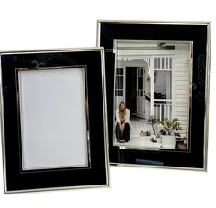 157P Black & Silver Plated Frame 4X6