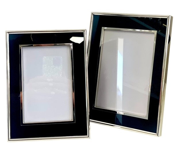 157P Black & Silver Plated Frame 4X6