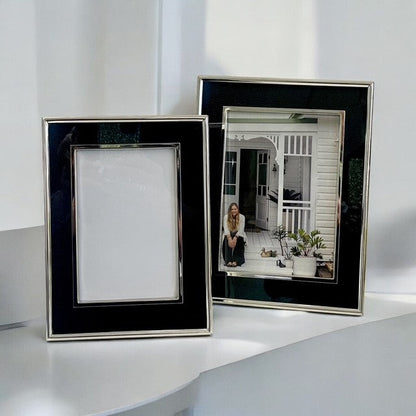 157P Black & Silver Plated Frame 4X6