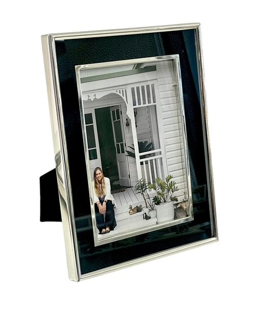 157P Black & Silver Plated Frame 4X6