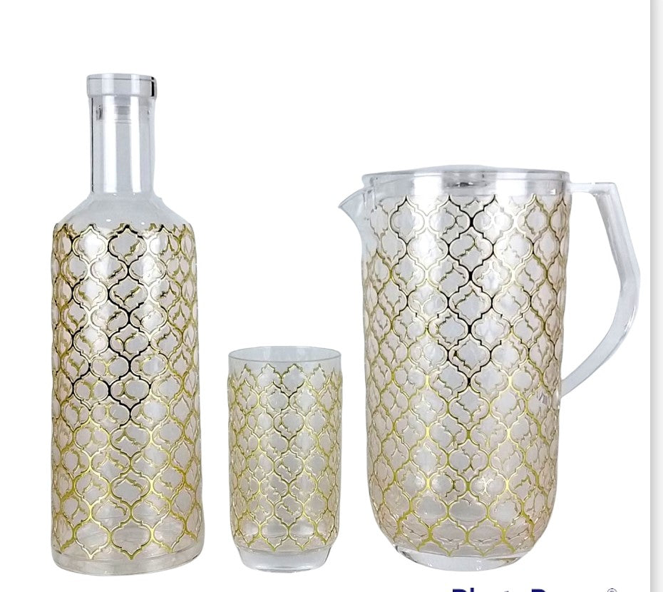 15E - Gold Lattice Style Water Bottle