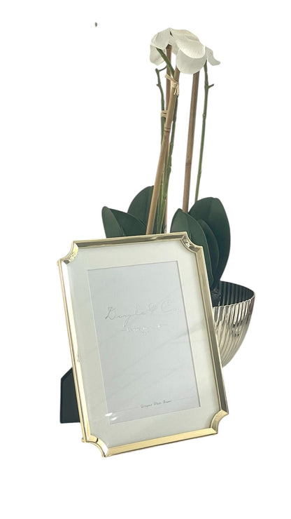 161F - Hamptons Gold Clipped Corners Frm 5X7