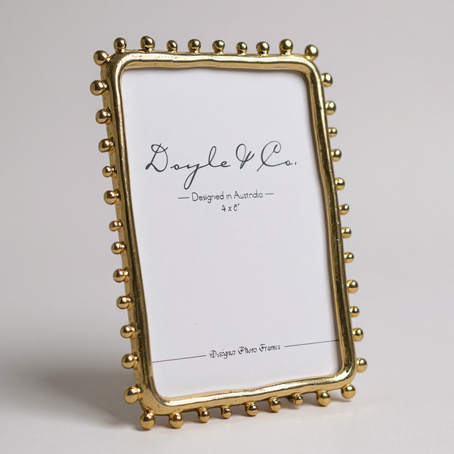 161H Gold Dotted Edge Frame 4X6"