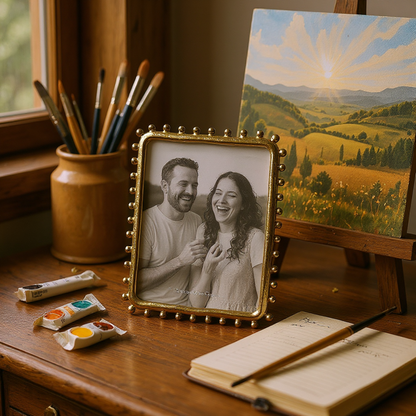 161H Gold Dotted Edge Frame 4X6"