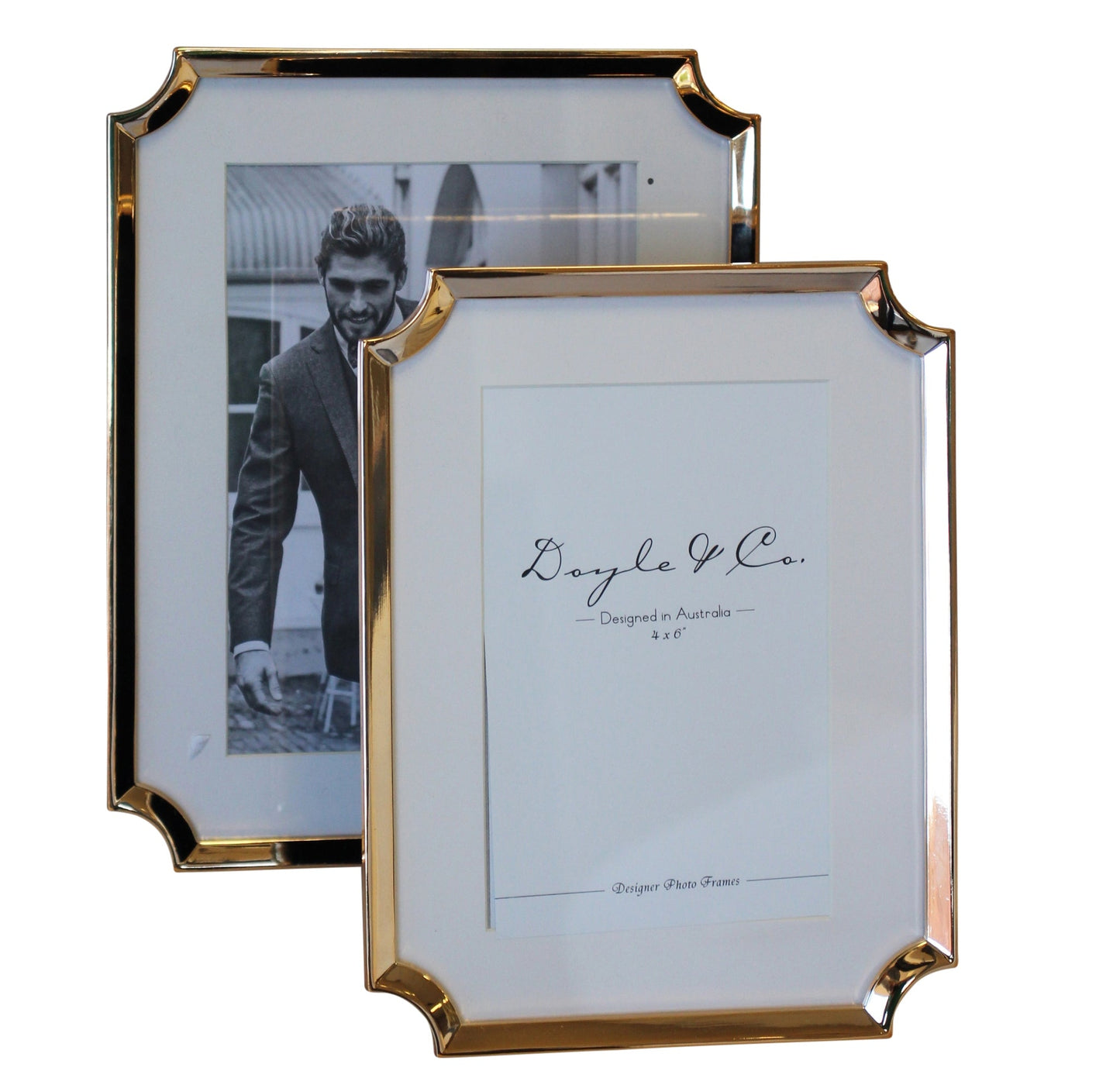 161E - Hamptons Gold Clipped Corners Frm 4X6