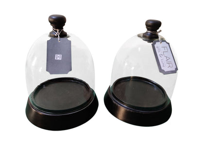 165B - Black/Glass Closhe Cake Stnd Sml 21X20Cm