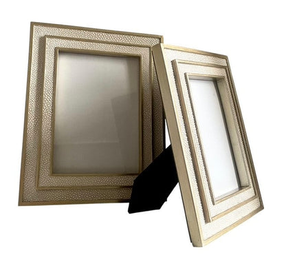 171K Cream Gold Shagreen Look Frame 4 X 6"