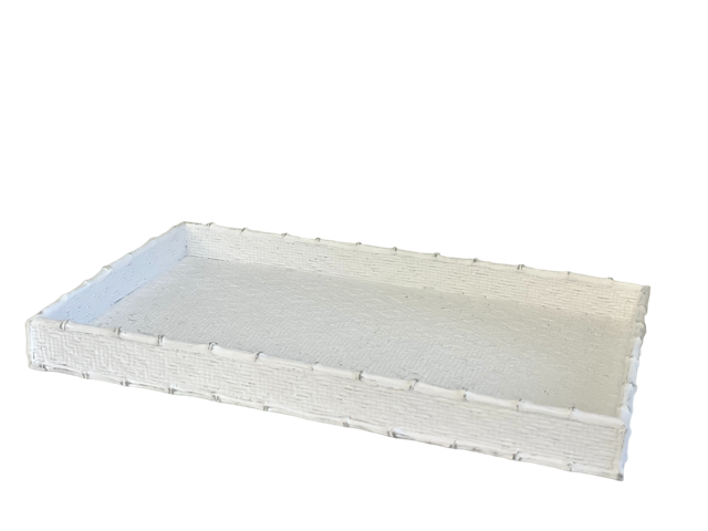 176R - Singapore White Weave Tray 33X20Cm