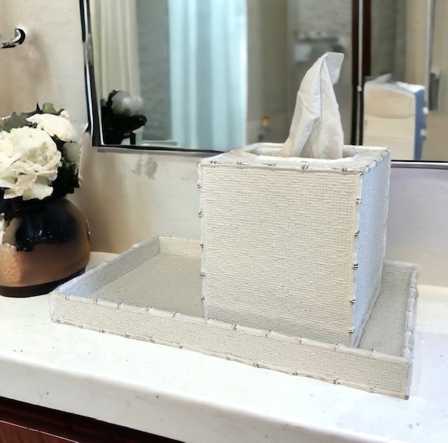 176R - Singapore White Weave Tray 33X20Cm