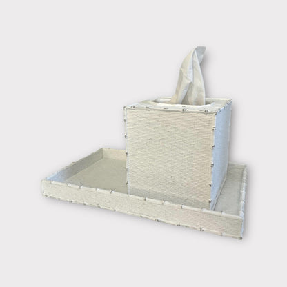 176Q - White Weave Tissue Box