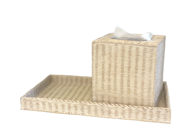 176W - Rattan Weave Bathroom Tray