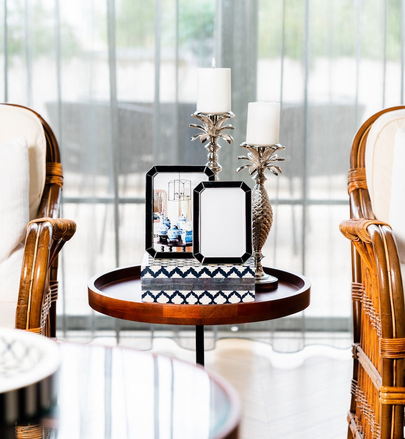 148As - Palm Silver Candleholder Small 32Cm