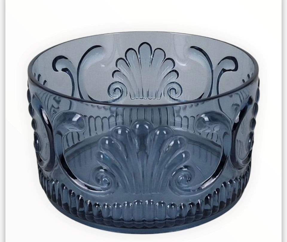 17Bl - Acrylic Snack Bowl Blue 13X7Cm Scollop