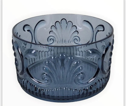 17Bl - Acrylic Snack Bowl Blue 13X7Cm Scollop