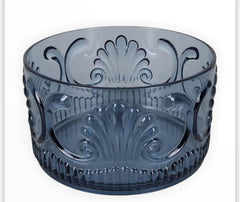 17Bl - Acrylic Snack Bowl Blue 13X7Cm Scollop