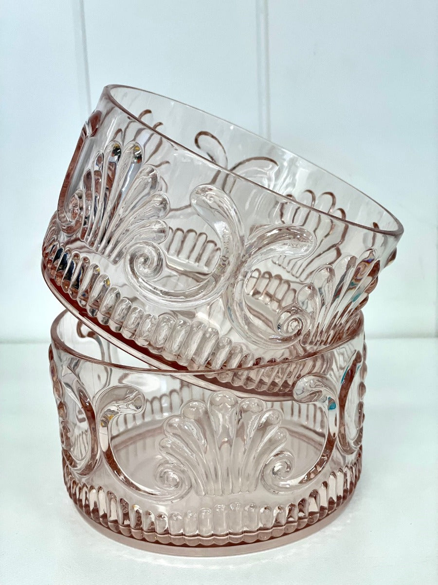 17Pink - Acrylic Snck Bowl Scollop Des Pink 13X7