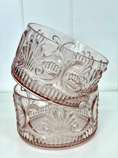 17Pink - Acrylic Snck Bowl Scollop Des Pink 13X7