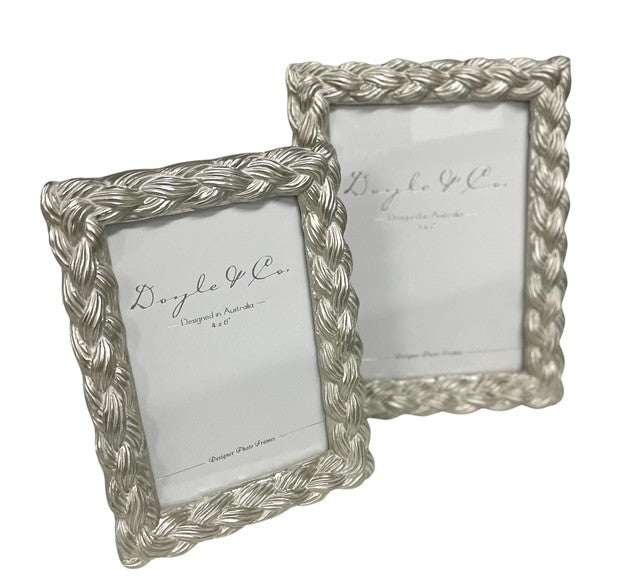 180E Silver Plait Resin Frame 4X6