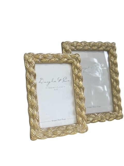 180G Gold Wash Plait Resin Frame 4 X 6"