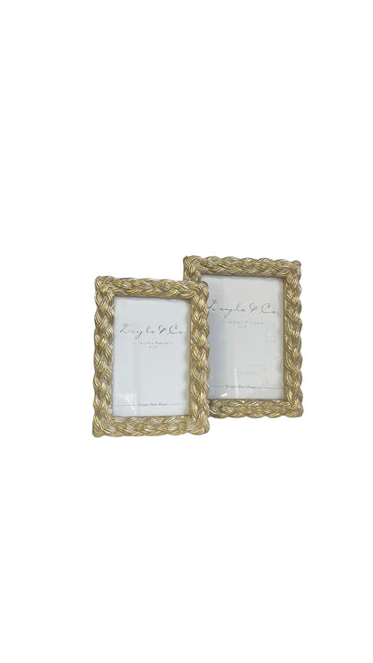 180G Gold Wash Plait Resin Frame 4 X 6"