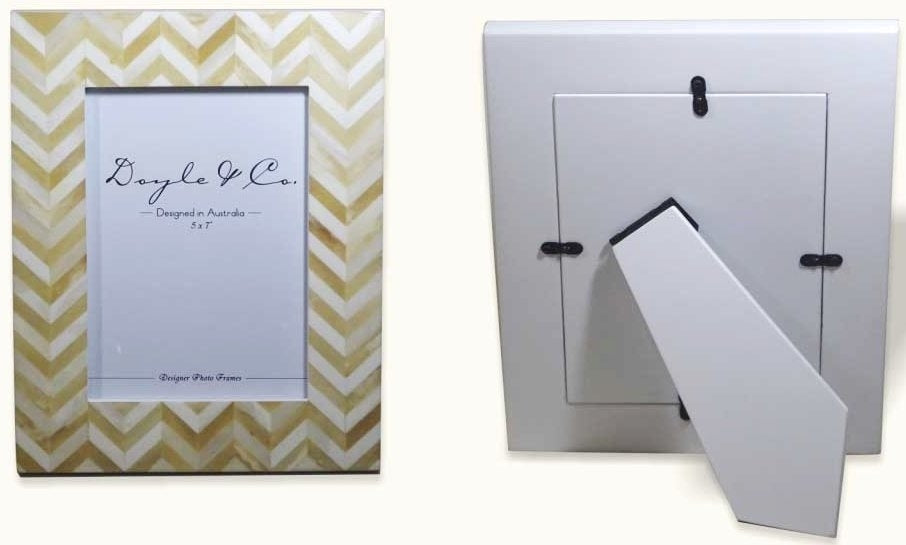 180D - Bone Cream Heringbone Frame 5X7"