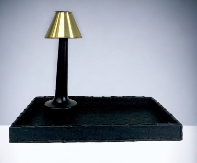 184W - Black Weave Tray 32X19Cm