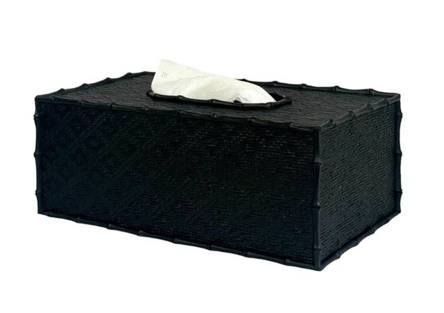 184X - Black Weave Rectangle Tissue Box 25X14