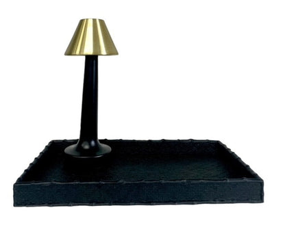 184W - Black Weave Tray 32X19Cm